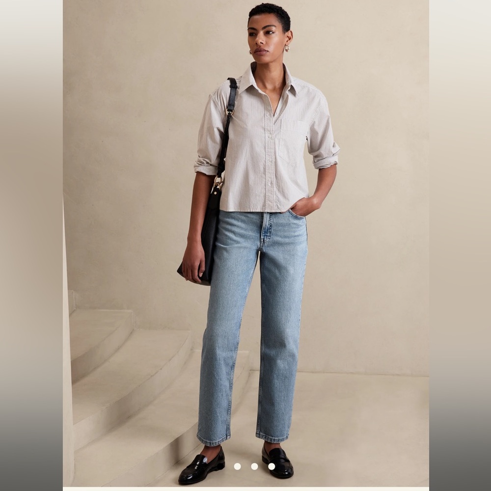 Banana Republic High-Rise Straight Jean, Size 25 Petite